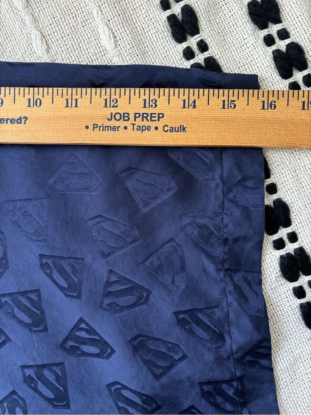 Vintage 1997 Superman 100% Silk Robe Kimono Lounge Wrap DC Comics Blue W/belt - Picture 14 of 15